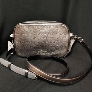 COACH Metallic Pebbled Leather Jes Crossbody
